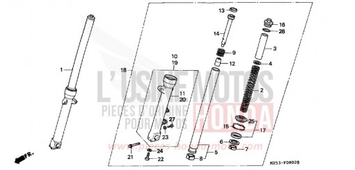 FOURCHETTE AVANT VF750CR de 1994